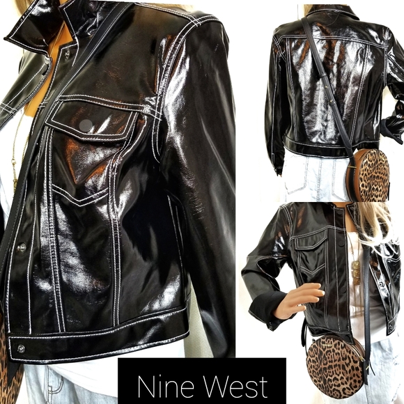 NINE WEST Soft Patent Leather Jacket BNWT - Picture 3 of 8